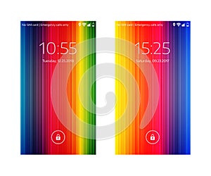 Two mobile wallpapers. Abstract background. Mobile interface. Vector illustration.