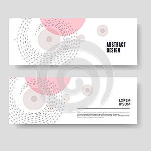 Two modern banner. Abstract modern technology background, futuristic twirl design. Lines and circle structure elements