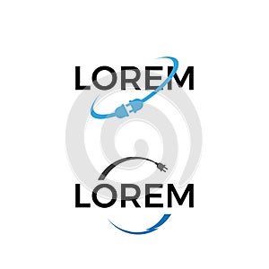 Two modern electric company logo set
