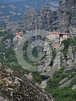 Two monasteries at Meteora, Greece