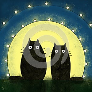 Two moon cats