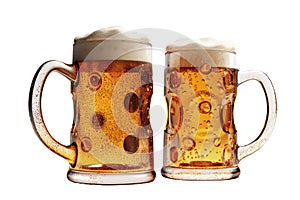 Two mugs of beer