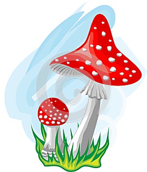 Two mushrooms.Vector.