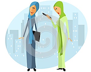 Two muslim businesswomen