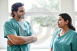 Two nurses taking a break