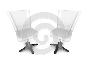 Two office chairs on white background