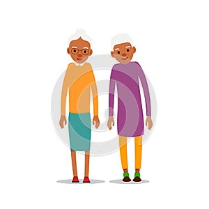 Two old african women, design for any purposes. Senior couple smiling. Retirement age. Happy attractive lifestyle. Female symbol.