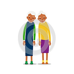 Two old african women, design for any purposes. Senior couple smiling. Retirement age. Happy retirement lifestyle. Female symbol.