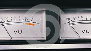 Two Old Analog Dial vu Signal Indicators with Arrow