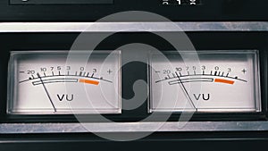 Two Old Analog Dial vu Signal Indicators with Arrow