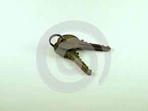 Two Old Brass Keys on a Small Ring