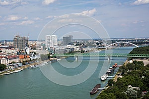 Two old bridges over danube