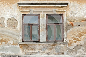 Two old broken windows