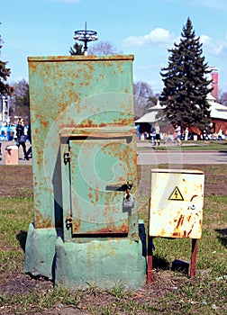 Two old electrical panel