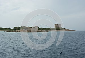 Two Old Fortress in Boka Kotor Bay of Montenegro