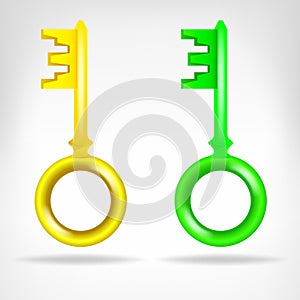 Two old keys object 3D design