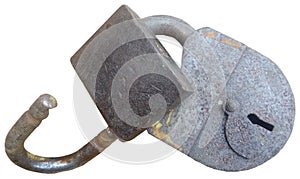 two old padlocks without keys