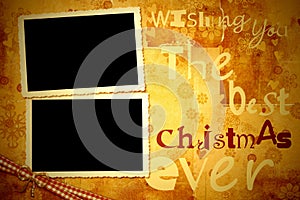 Two old photo frames Christmas card