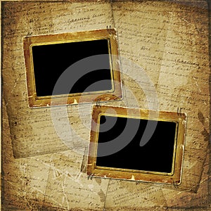 Two Old photoframe on the abstract background