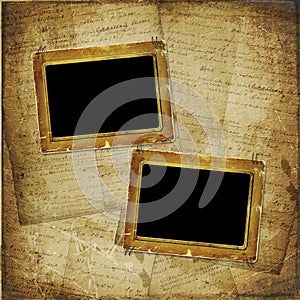 Two Old photoframe on the abstract background photo