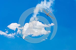 Two old propeller plane