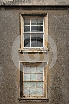 Two old sash windows photo