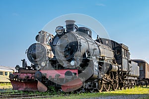 Two old steam locomotives side by side