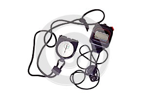 Two stopwatch on white background