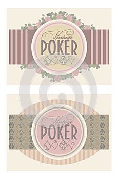 Two old vintage poker banners