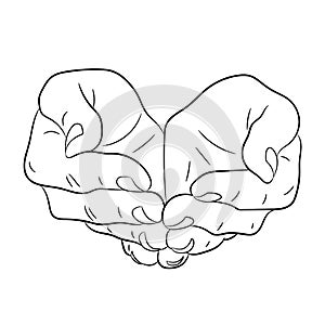 Two open empty hands. Asking gesture.