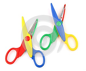 Two open scissors