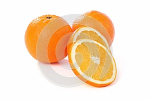Two oranges and sliced
