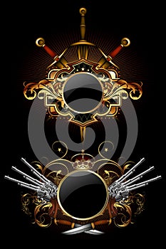 Two ornamental shields