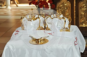 Two Orthodox Wedding Ceremonial Crowns Ready