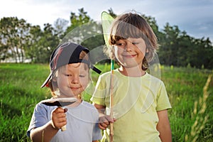 Two other children walking rural