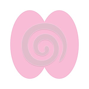 Two ovals connected rounded shape photo