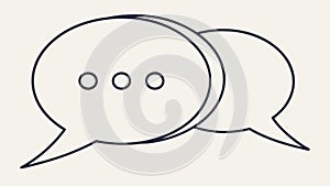 Two Overlapping Speech Bubbles, Communication Conversation, Dialogue Icon, vector design Generative AI