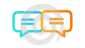 Two Overlapping Speech Bubbles Communication Icon, vector design Generative AI