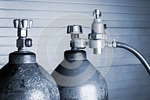 Two oxygen cylinders photo