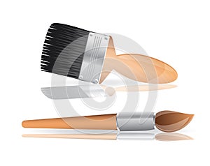 Two paint brushes vector