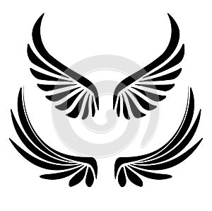 Two pair of decorative vector wings for your design.