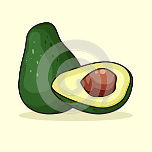 Two pairs of avocados fruit vector illustration