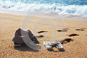 Two pairs of beach shoes