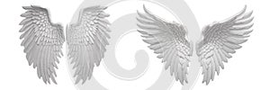 Two Pairs Of Isolated Angel Wings - Generative AI