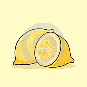 Two pairs of lemons fruit vector illustration