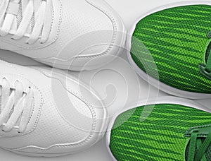 two pairs of sport shoes on a white background