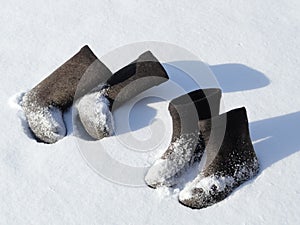 Two pairs of winter footwear