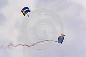 Two Parachute Couples at an Airshow