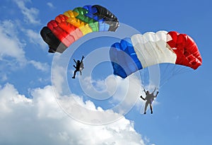 Two parachutes