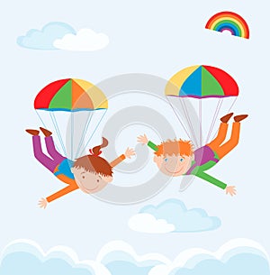 Two parachutists